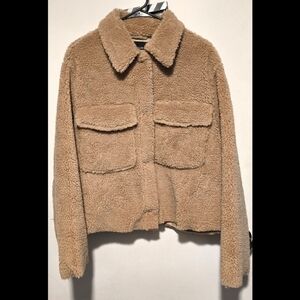 DolceCabo - Women's Tan Sherpa Jacket : Size Large